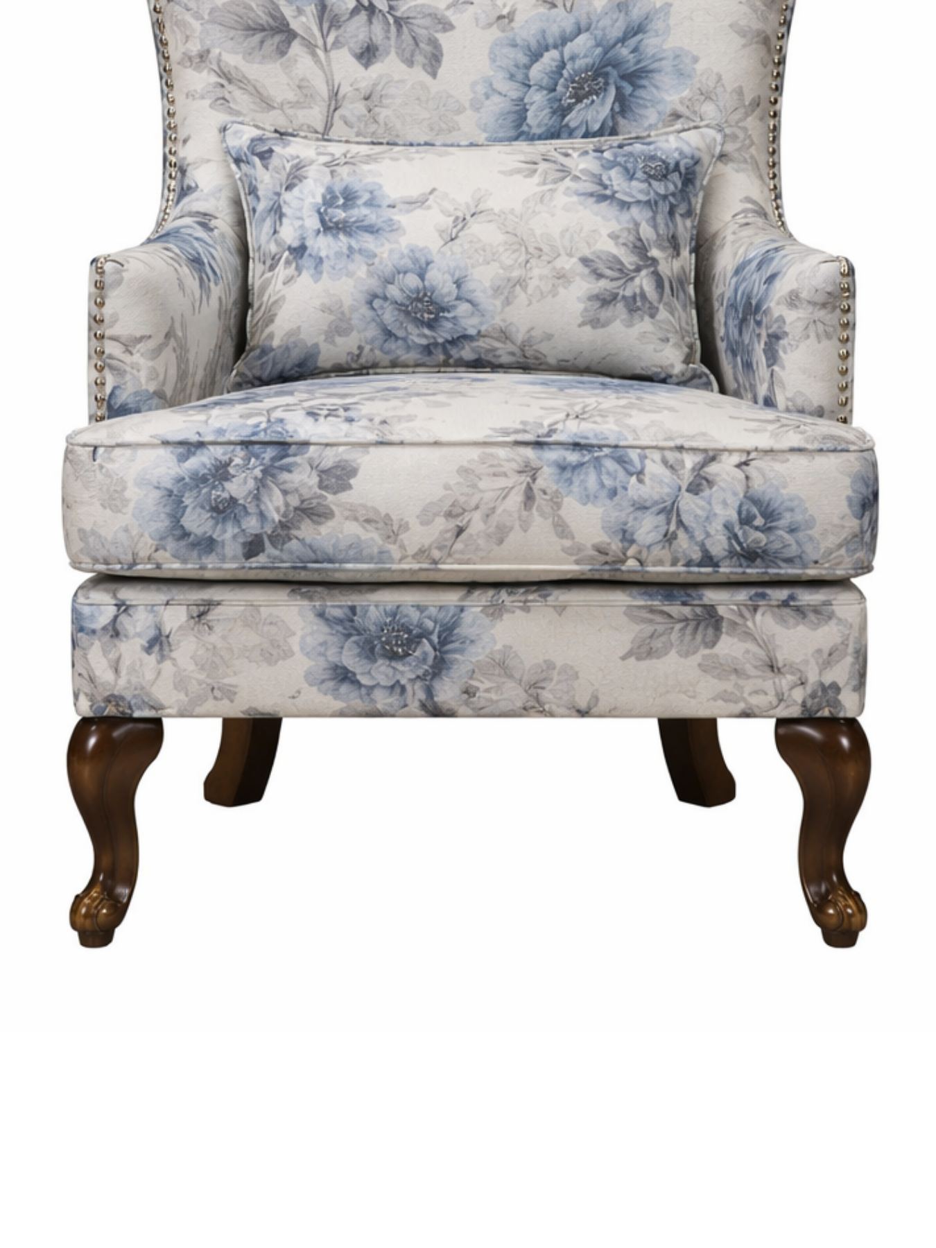 Floreva Wingback Accent Chair – Luxury Printed Fabric