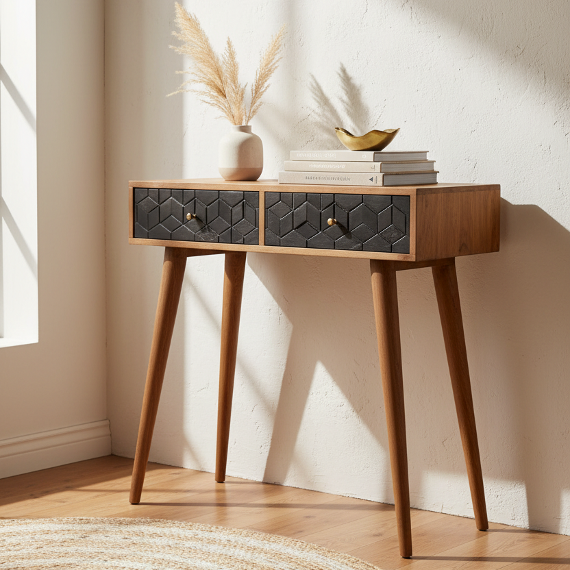 Acadia Black Console Table