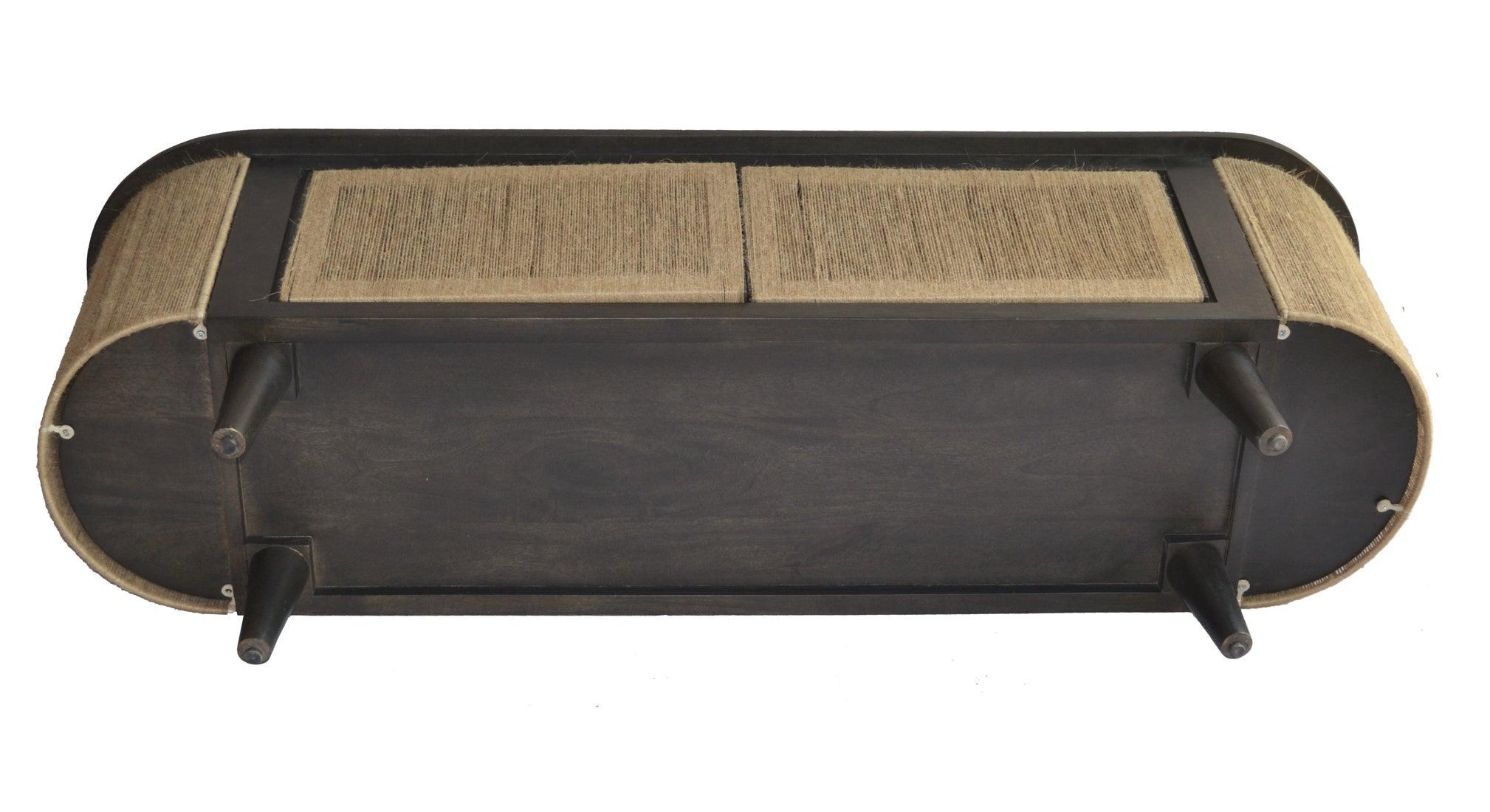 Jute Mesh Up TV Cabinet with Natural Jute | Modern TV Unit & TV Stand