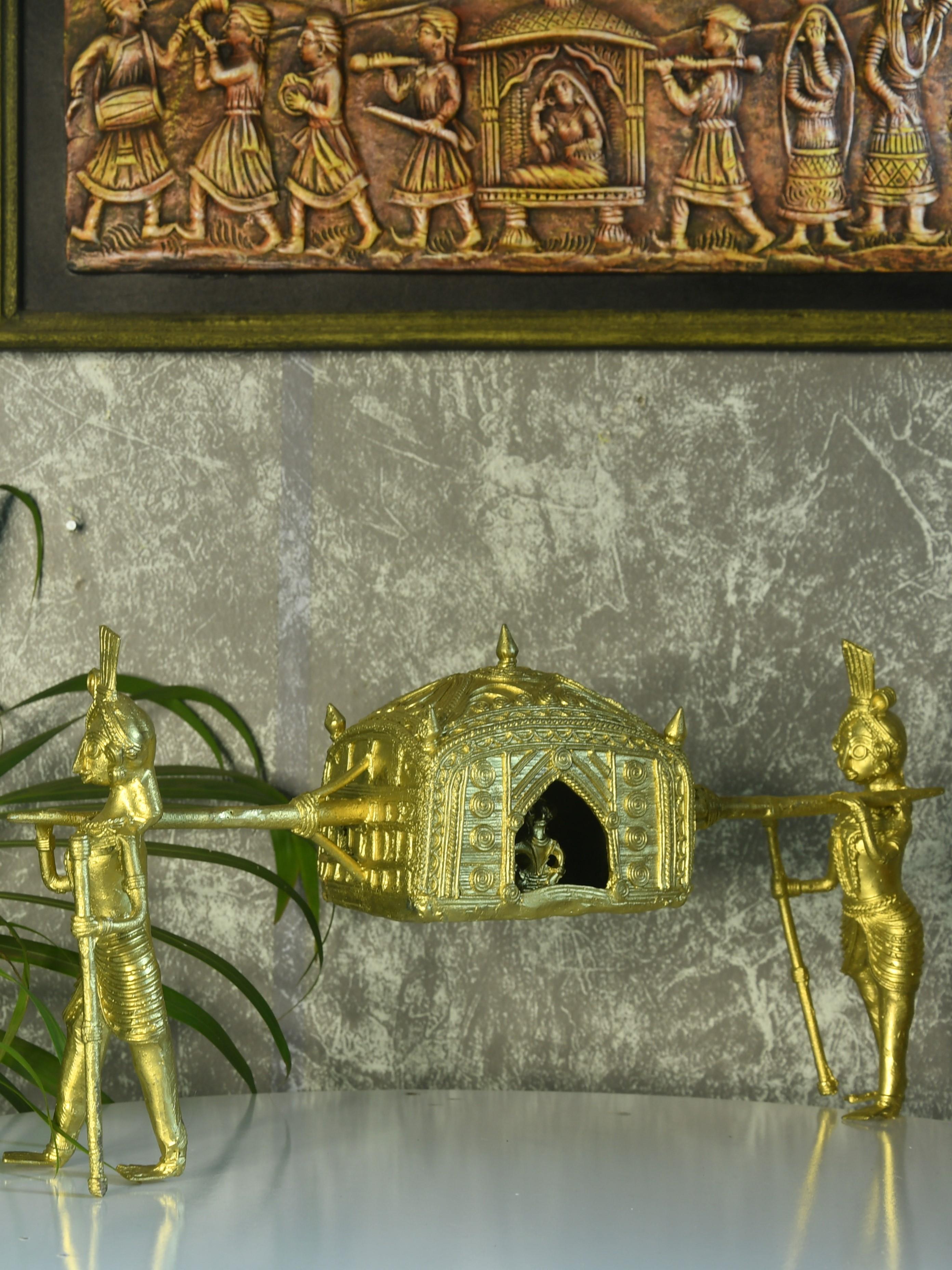 Brass Dhokra Art Wedding Palki: Elite Décor
