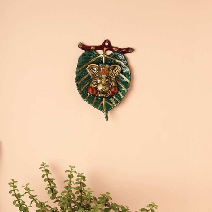 Green Lord Ganesh Wall Hanging