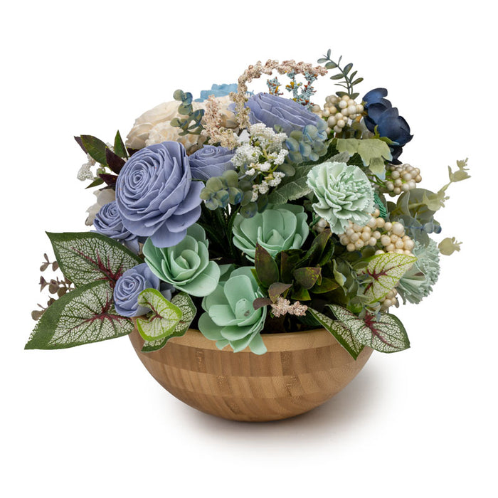 Wooden Pot And Solawood Arrangement