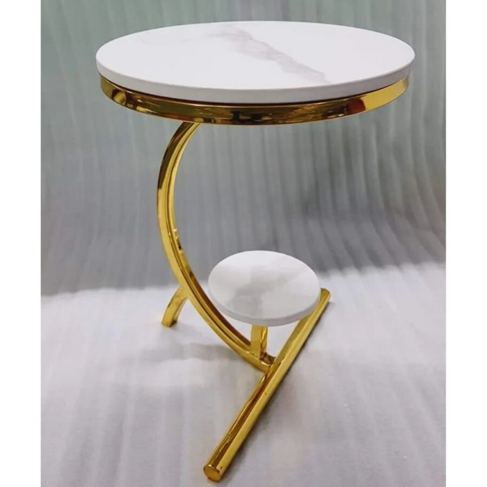 White Marble Luxury Side Table & Stool | End Table For Drawing Room And Home