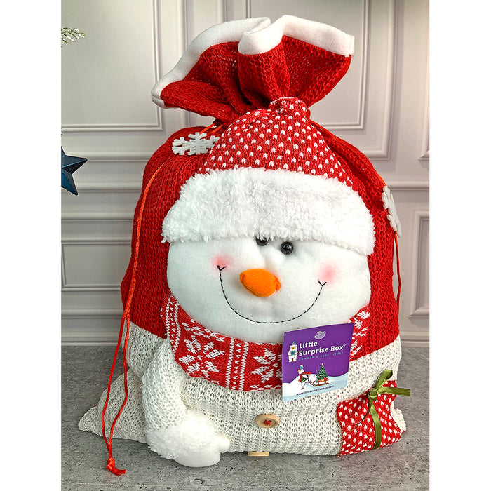 Knitted Christmas Sack for Christmas Gifts and Home Décor