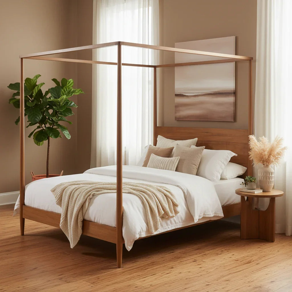 Selvora Solid Teak Wood King Size Bed