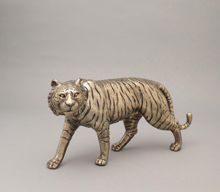 Tiger Sculpture | Antique Gold Finished