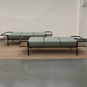 TO2 Bench | Solid Oak Wood, Fabric Upholstery, Metal