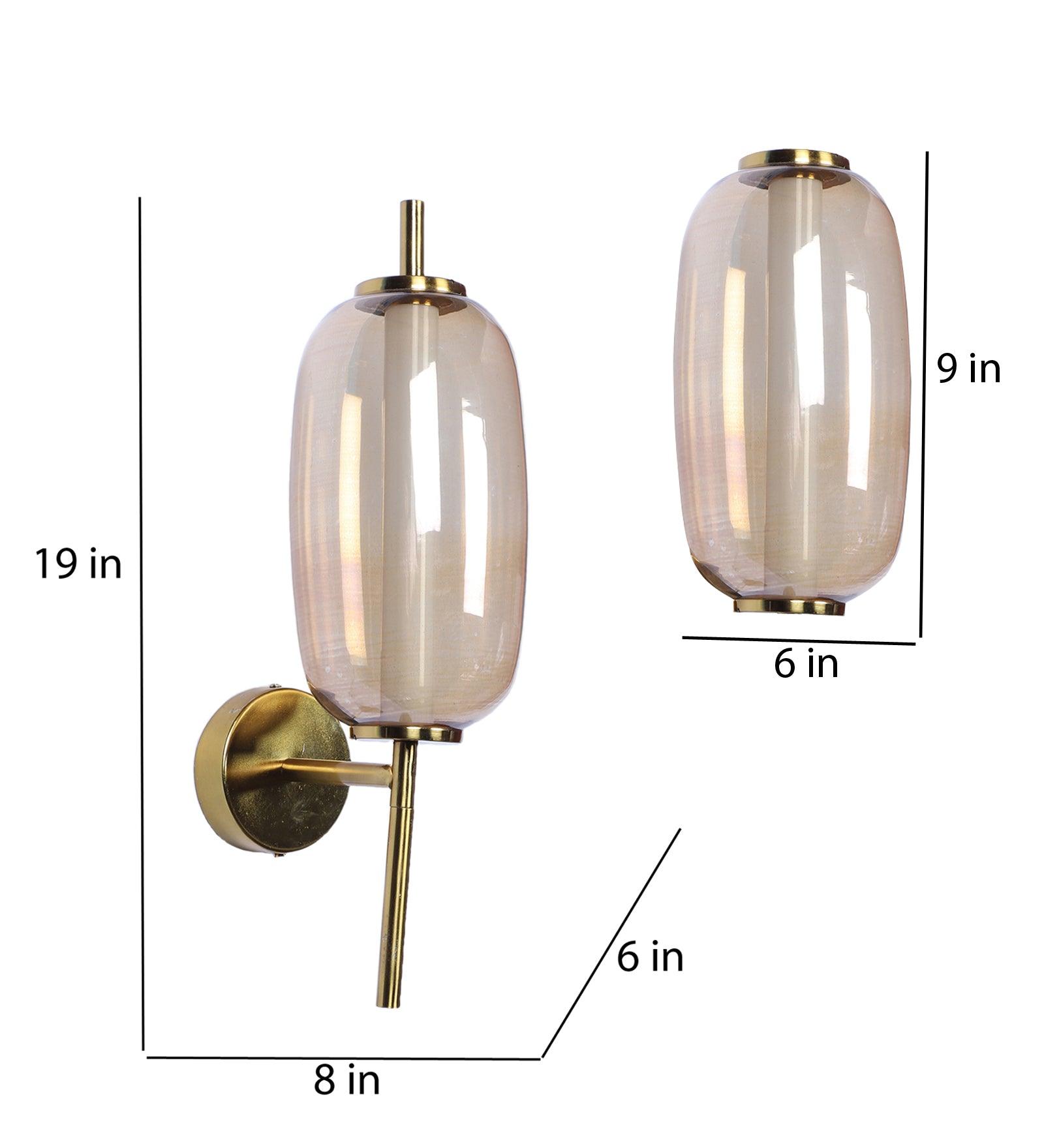 Antique Gold Metal Wall Light : Inbuilt LED