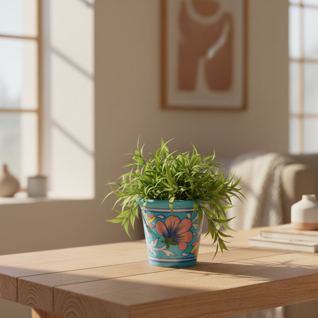 Blue Pottery Planter