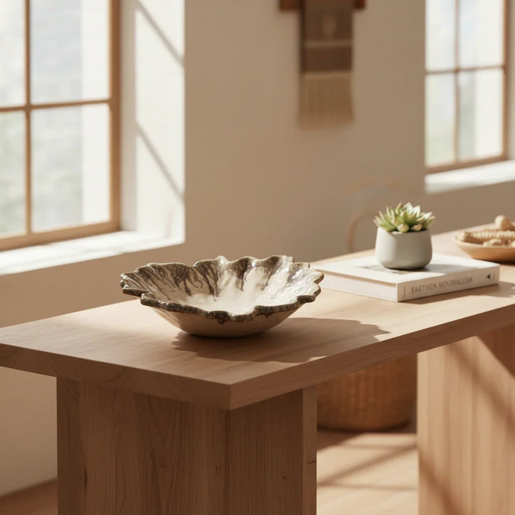 Leaf Ceramic Serving Bowl.