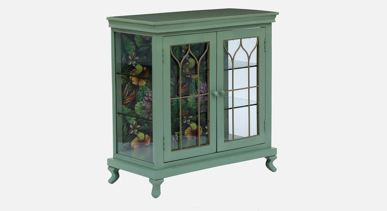 Metal & Glass Wood Cabinet