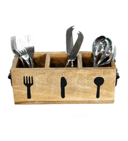 Multipurpose Wooden Cutlery Holder, for Dining Table & Kitchen Rack