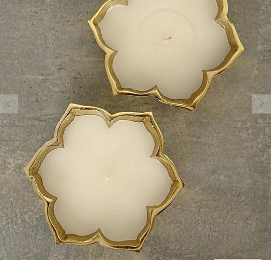 Set Of 2 Alumnum Cast Aroma Candle