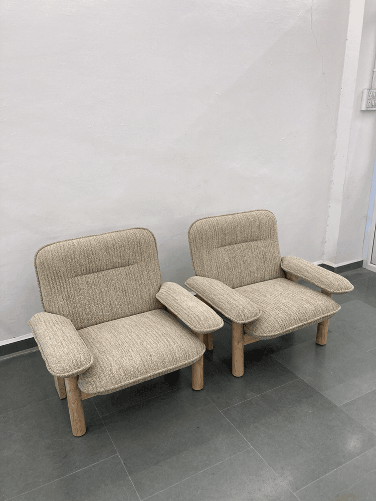 Audo Armchair | Fabric Upholstery And Solid Ash Wood