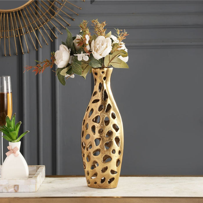 Sophia Floral Vase In Raw Finish