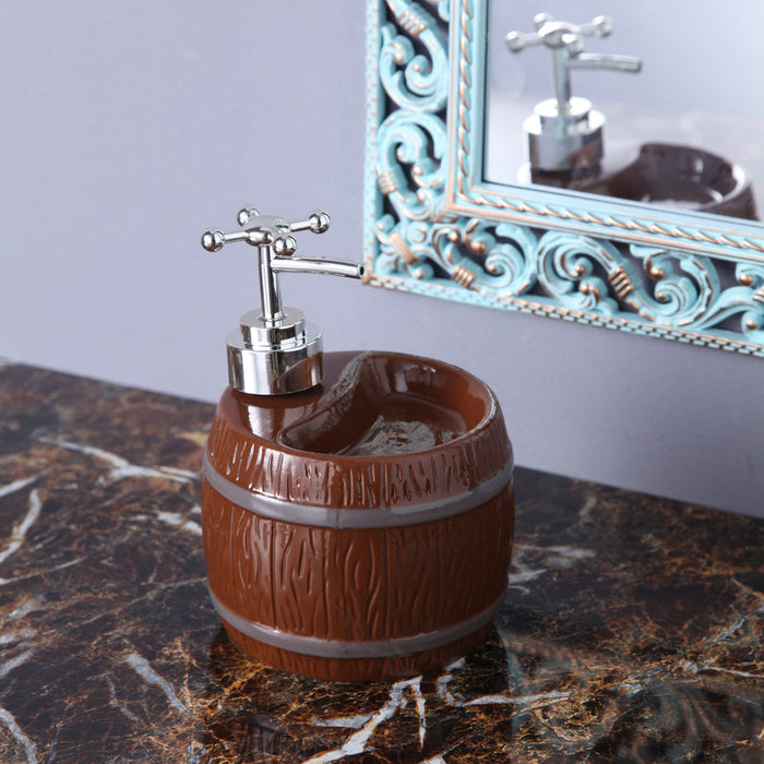 Barrel Soap Dispenser | Decorative Ceramic Pump Dispenser