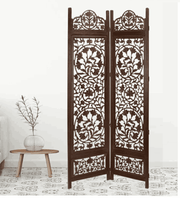 MDF Jali Folding Partition with Mango Wood Frame Design