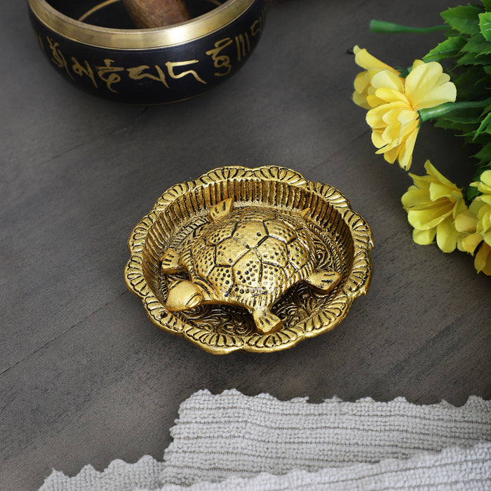 Turtle on Plate Vastu Statue