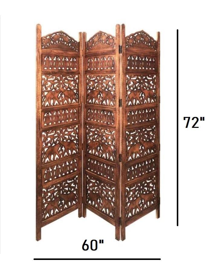 Mango Wood & MDF Jali Folding Furniture Room Separator