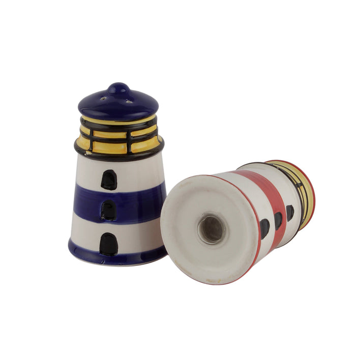 Lighthouse Salt And Pepper Set - Red/Blue