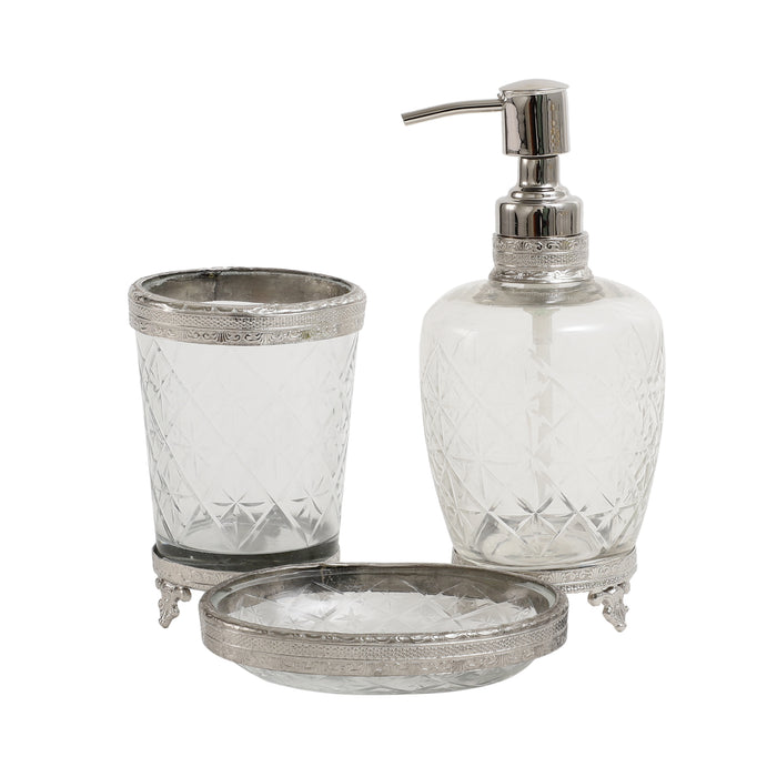 Starlight Crystal Cut Bathroom Set