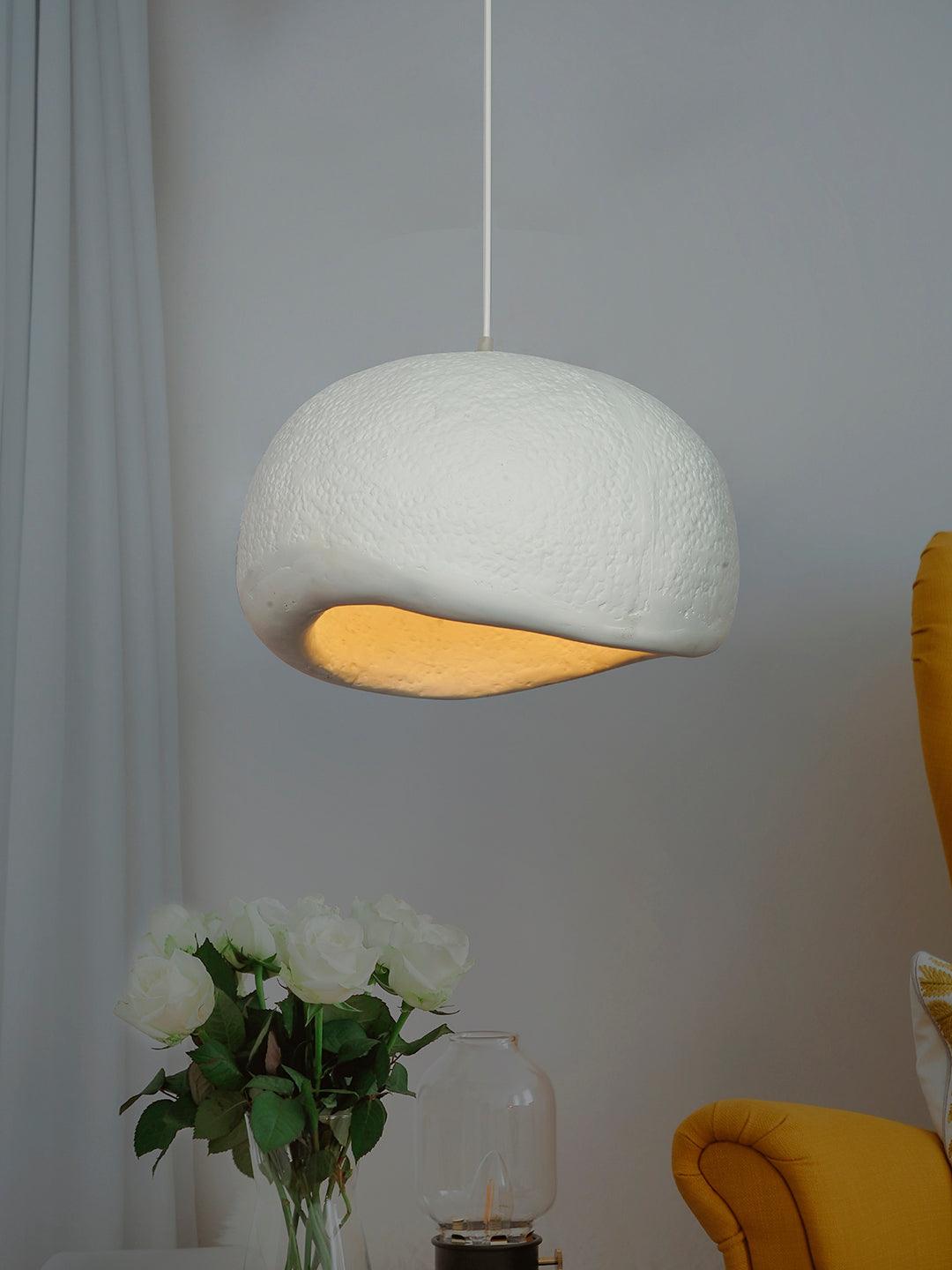 Cloud-Shaped Fiber Glass White Pendant Light