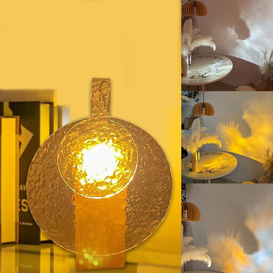 Unique Table Lamp | Water Wave LED Rotation Ambient Night Lamp | Home Decor Lamps