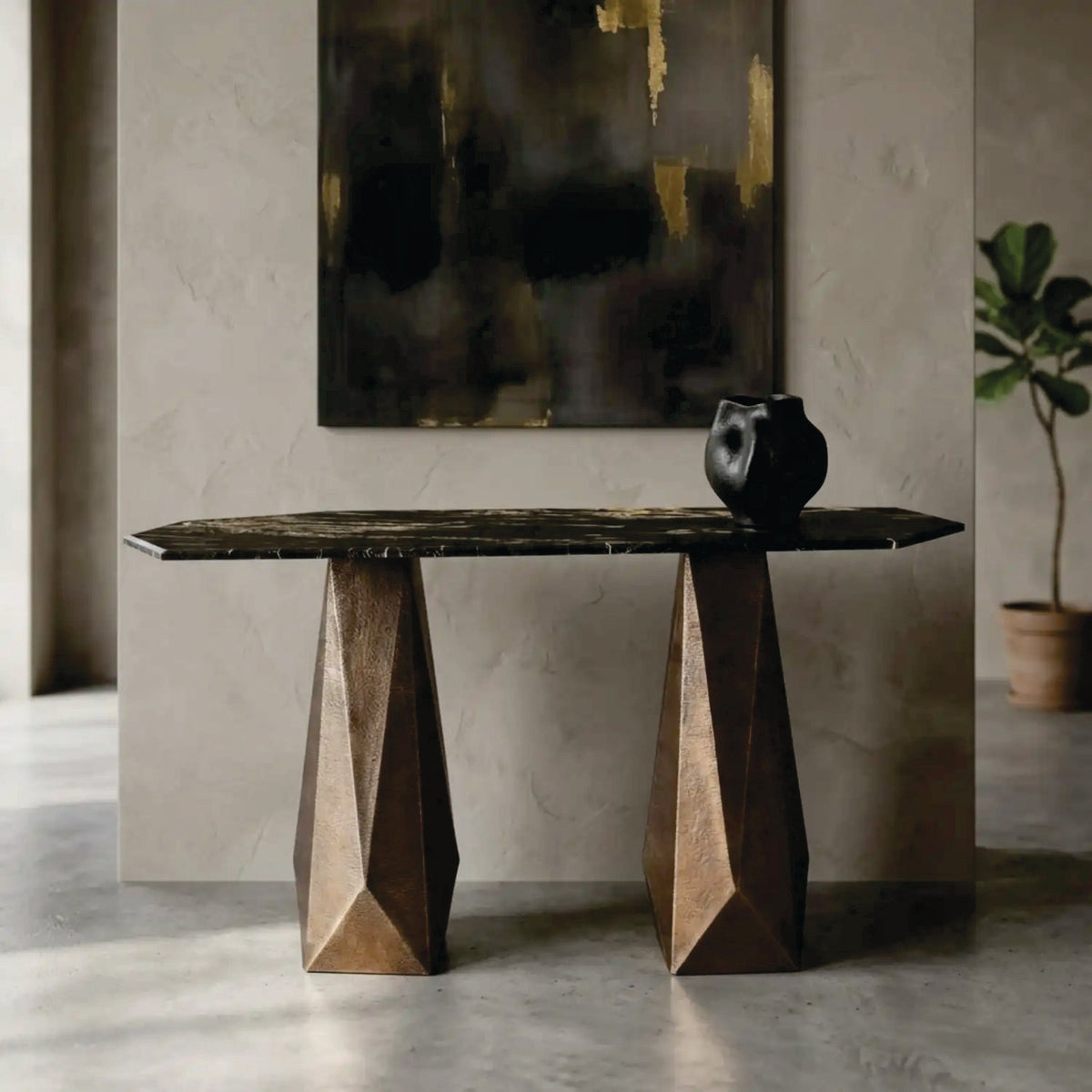 Facet Marble Console Table