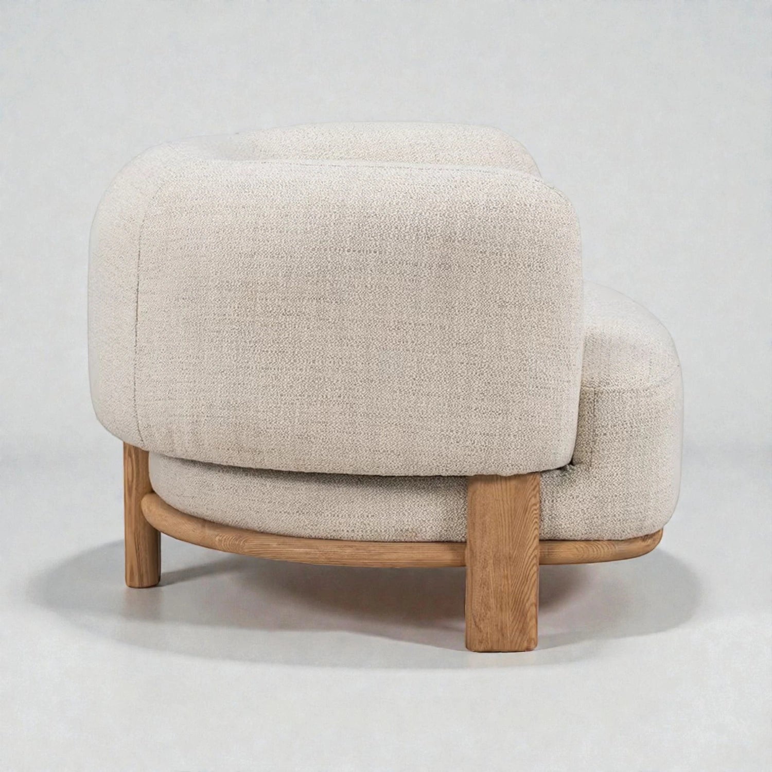 Bete Teak Wood & Fabric Upholstery Armchair