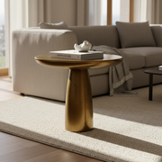 Ishira Sofa Side Table for Living Room | Antique Corner Table with Brass Finish