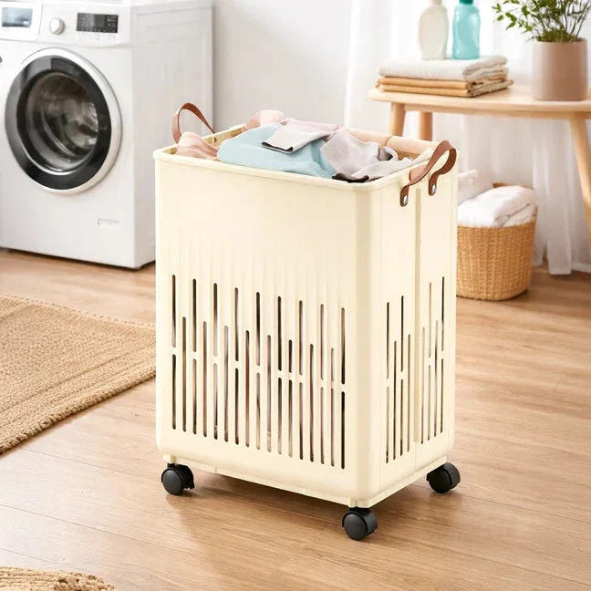 Foldable Laundry Basket with Wheels