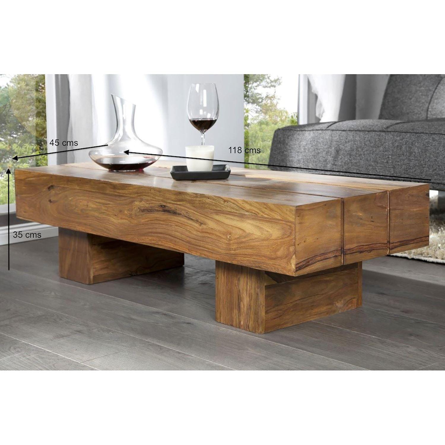 Logatto Sheesham Wood Coffee Table | Wooden Center Table for Living Room | Sofa Table