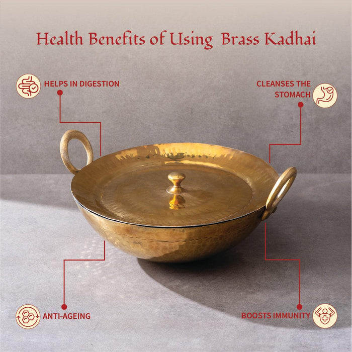 Brass Kadhai Round Base | Woks for Cooking Food | Brass Deep Kadhai