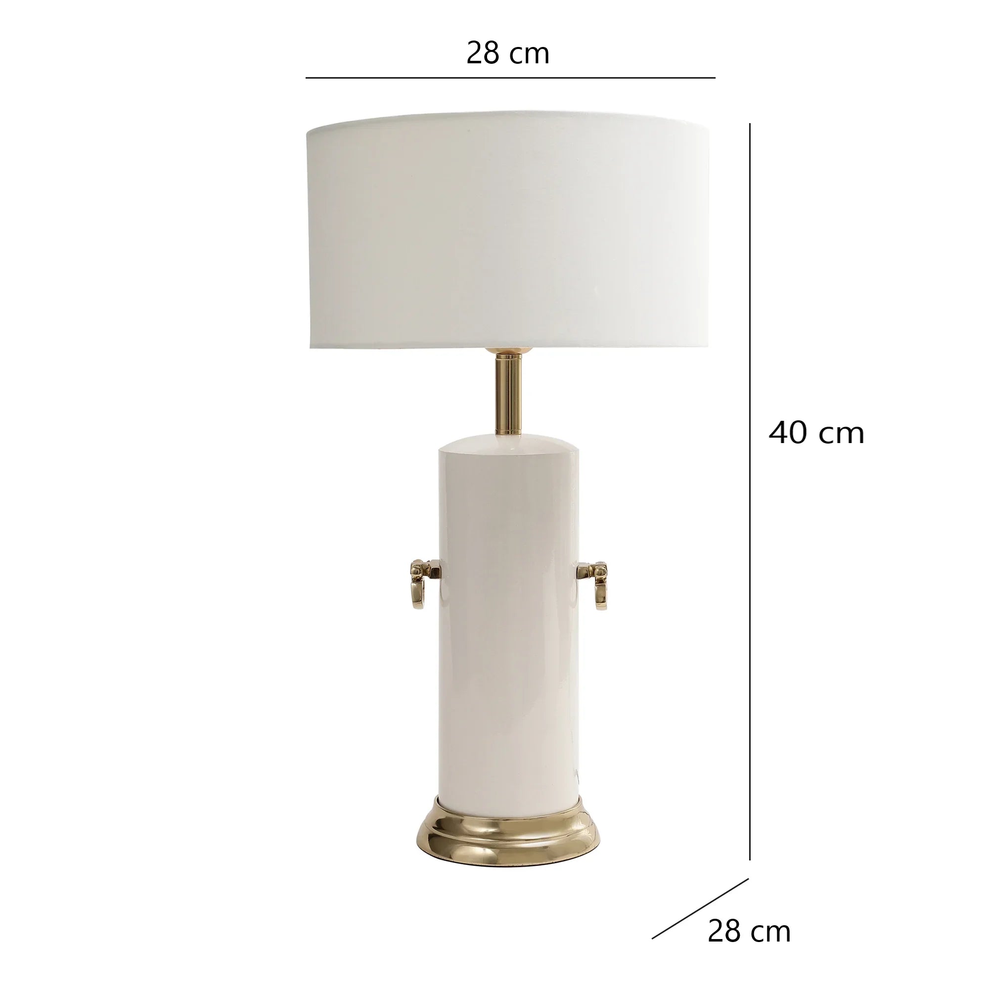 Zenith Handle Table Lamp – Modern White Designer Table Lamp for Bedroom & Living Room
