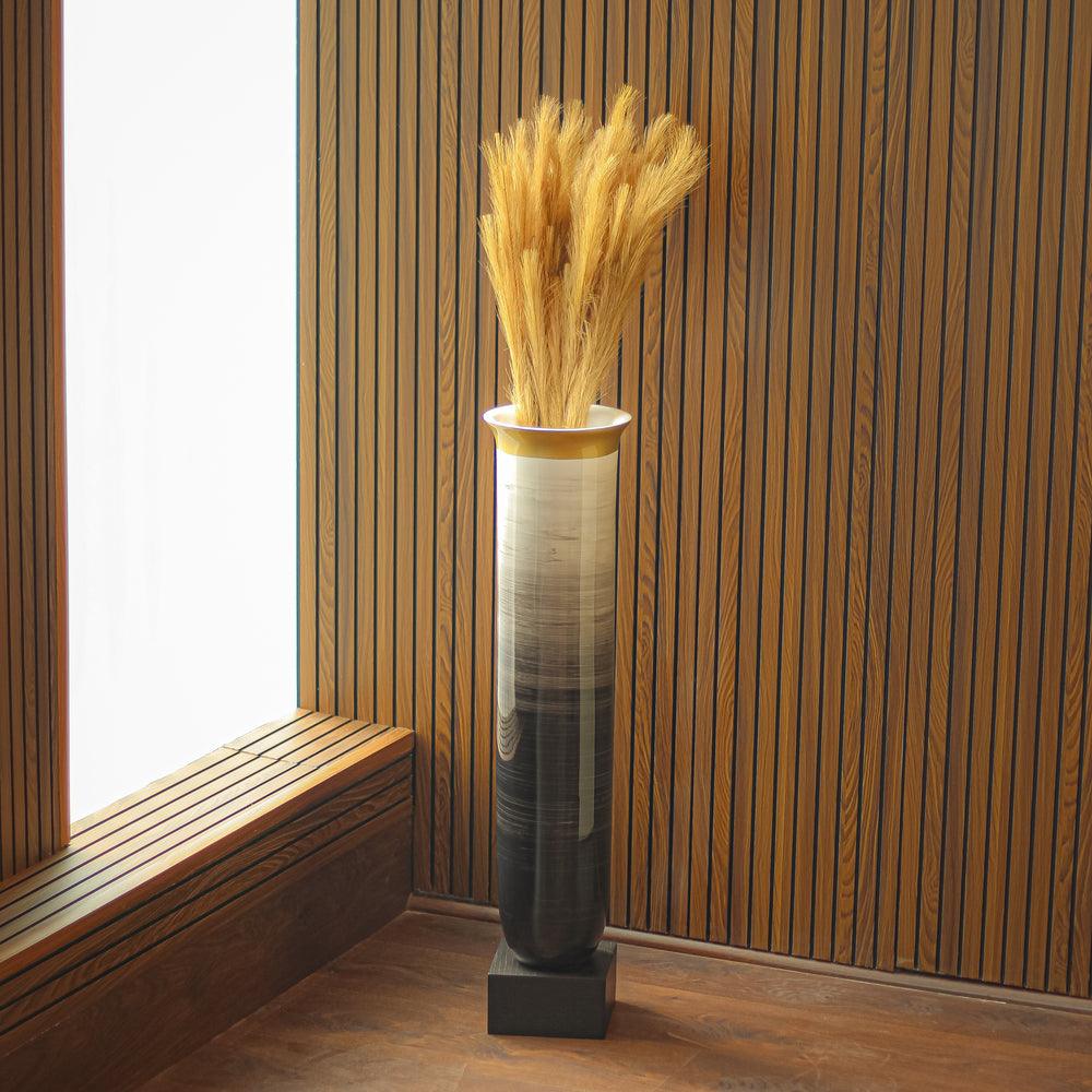 Coop Brushed Slate Vase With Vase