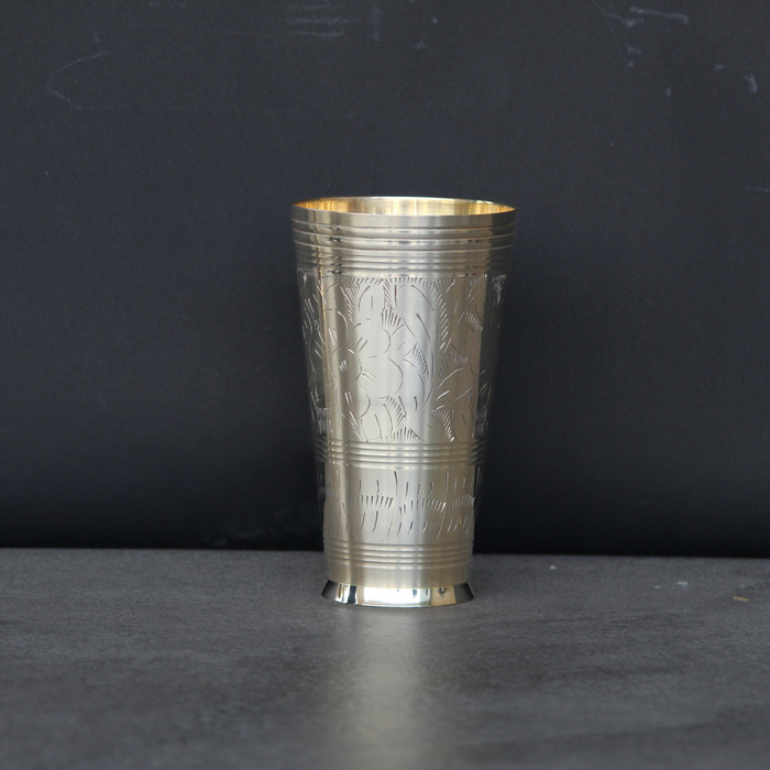 Golden Brass Drinking Glass for Dining | Premium Drinkware for Serving Water