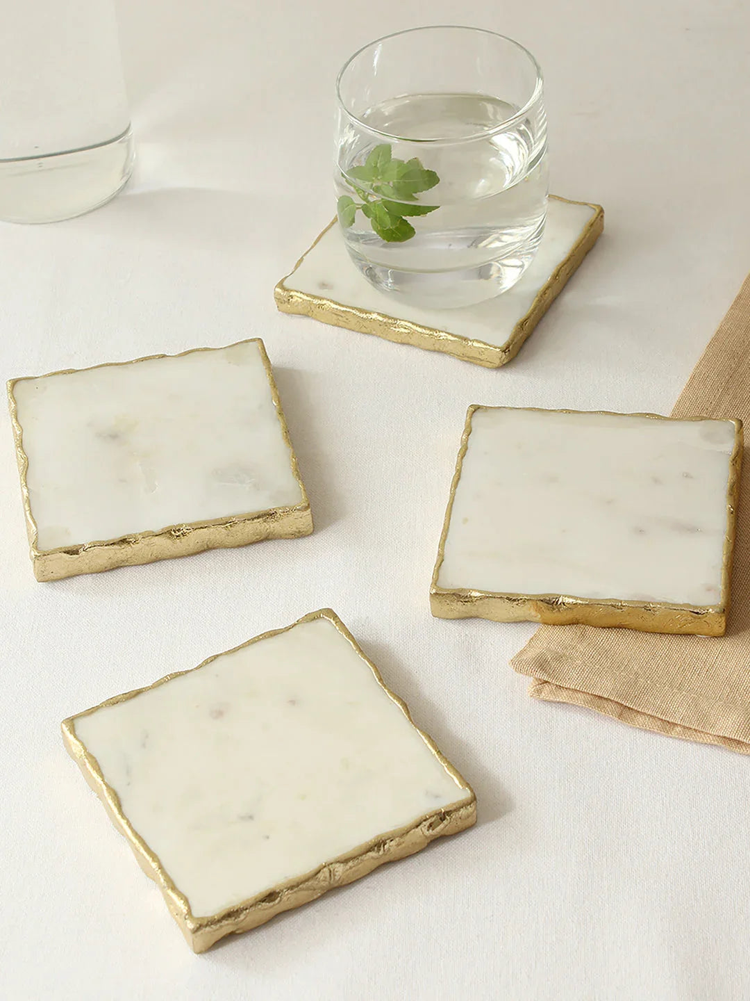 Scallops Coasters In White Colour