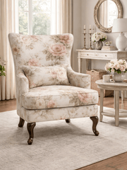 Zenlyx Premium Floral Wingback Accent Chair