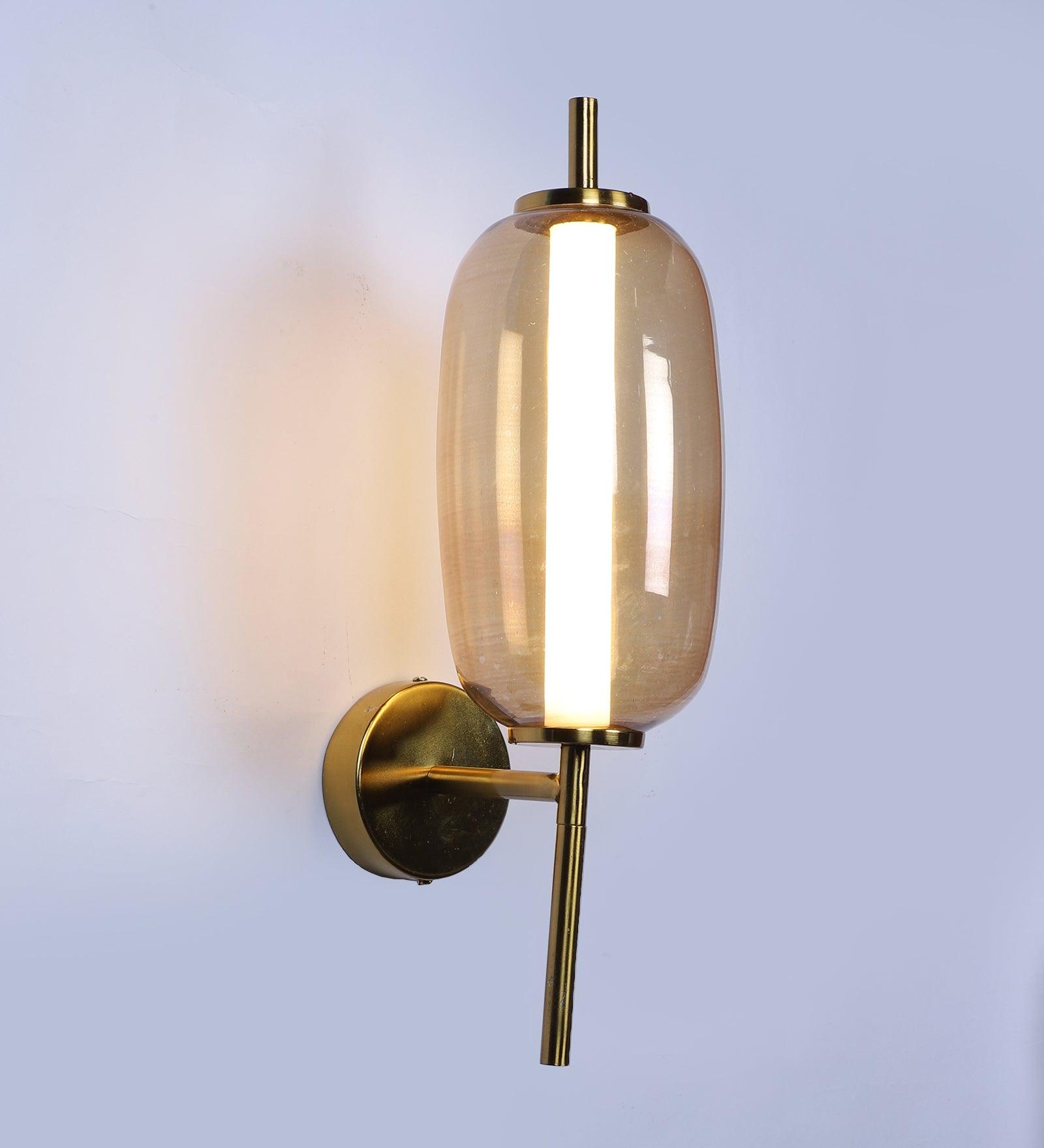 Antique Gold Metal Wall Light : Inbuilt LED