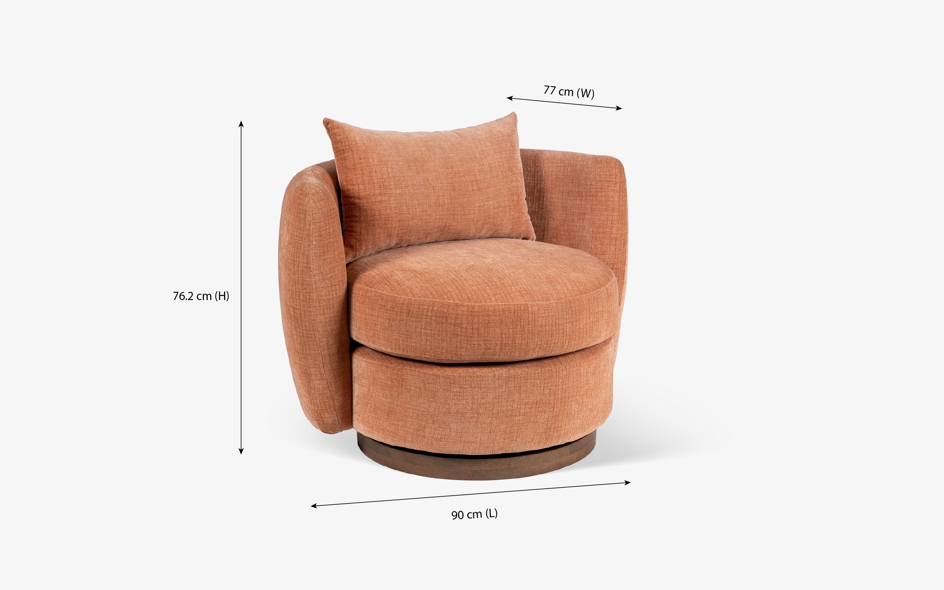 Balish Revolving Lounge Chair | Upholstery and Mango Wood