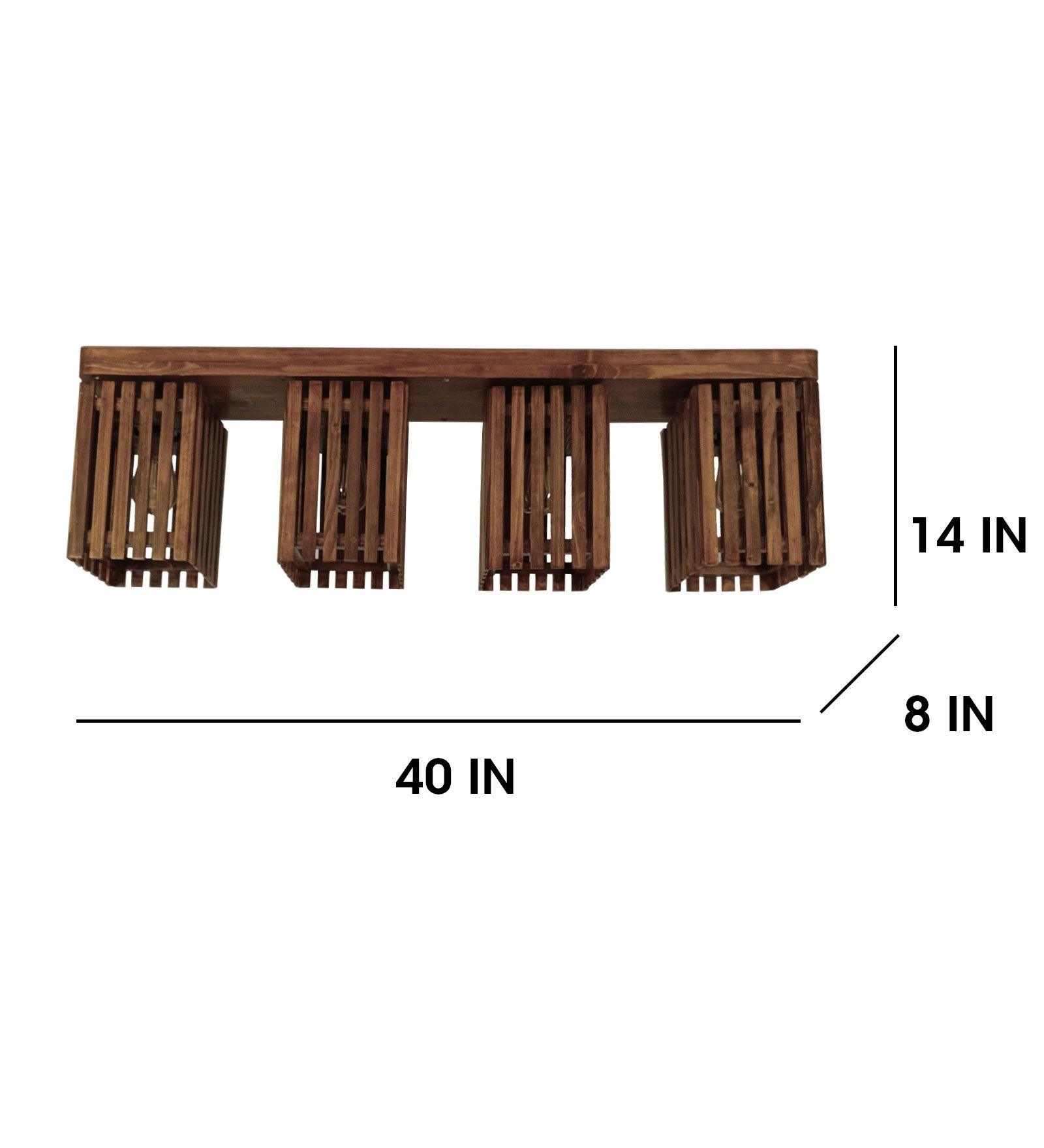 Elegant Brown Wooden 4 Series Ceiling Lamp