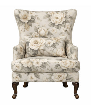 Willow Premium Floral Wingback Accent Chair