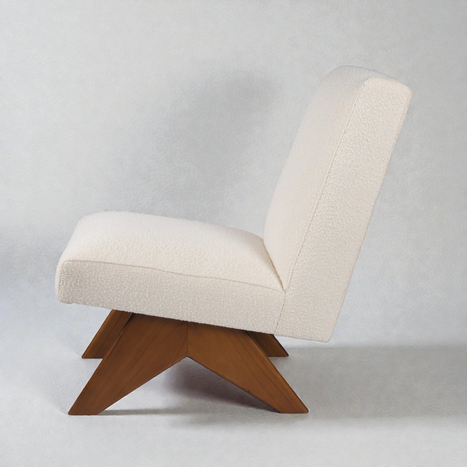 Stallion Solid Teak Wood & Fabric Upholstery Chair