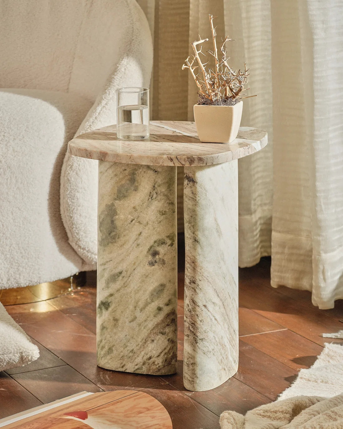 Eera - Butterscotch Marble | Side Table