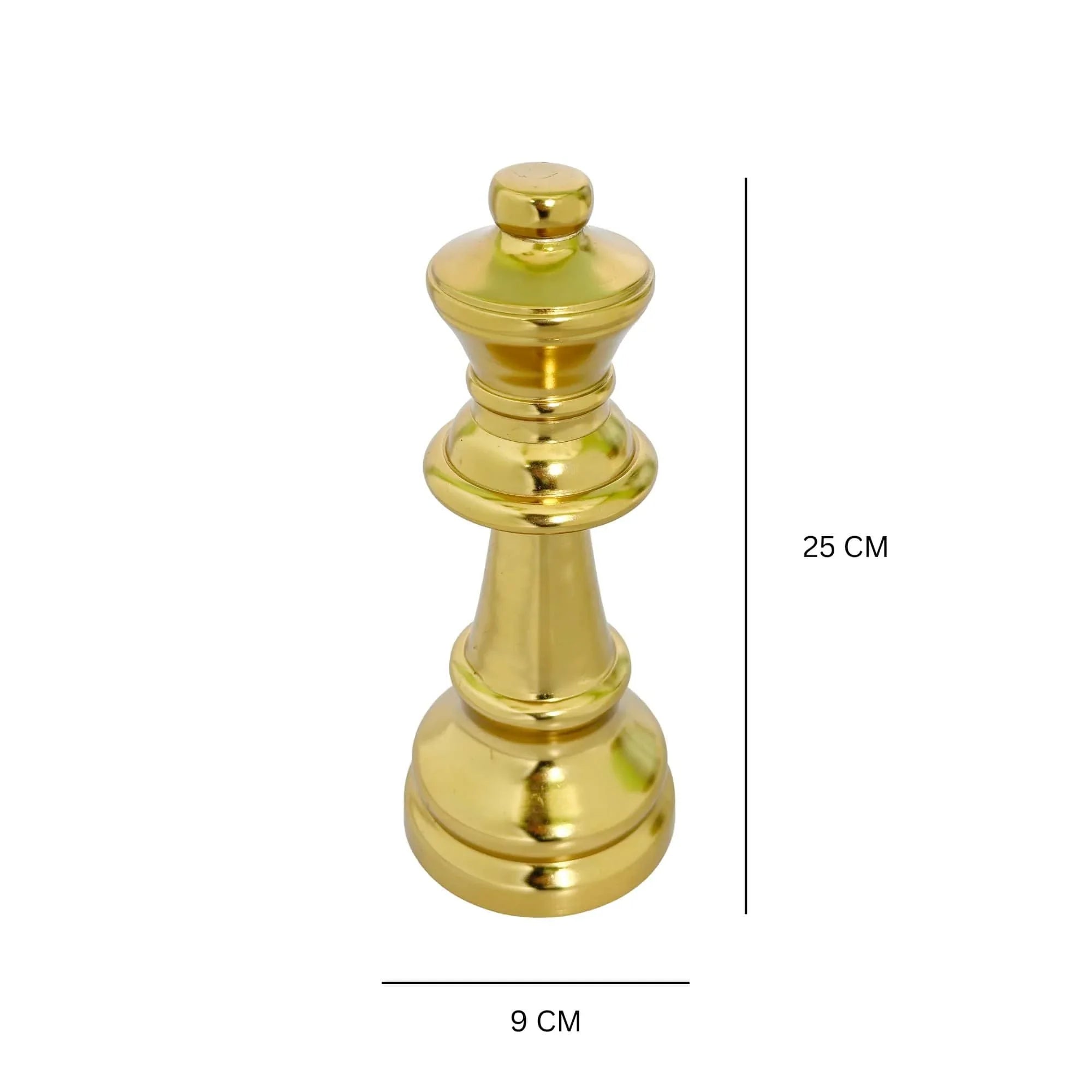 Oversized Chess Showpiece for Living Room | Handcrafted Gold Finish King & Queen Home Decor Item
