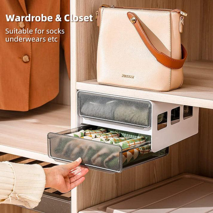 Double Storage Plastic Drawer | Multipurpose Plastic Drawers Storage Organizer