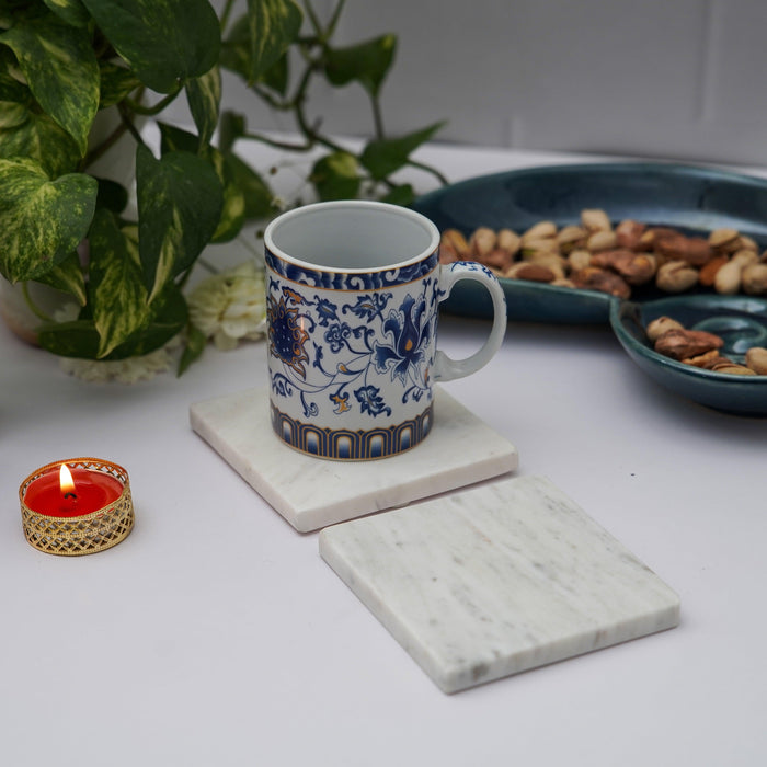 White Marble Plain Coaster for Tea Coffee | Trivets for Dining Table