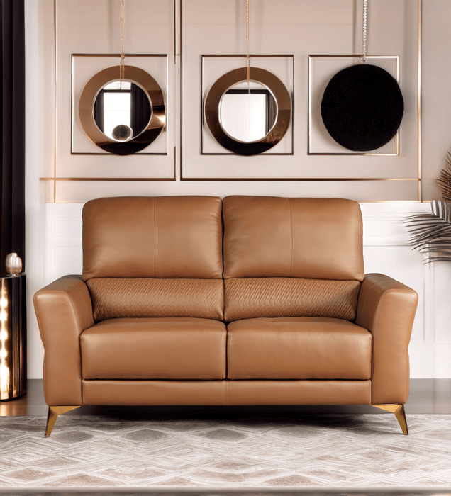 Madrid Genuine Leather Modern design sofa In Brown Colour