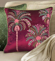 Udaya Palm Embroidery Cushion Cover - 18x18