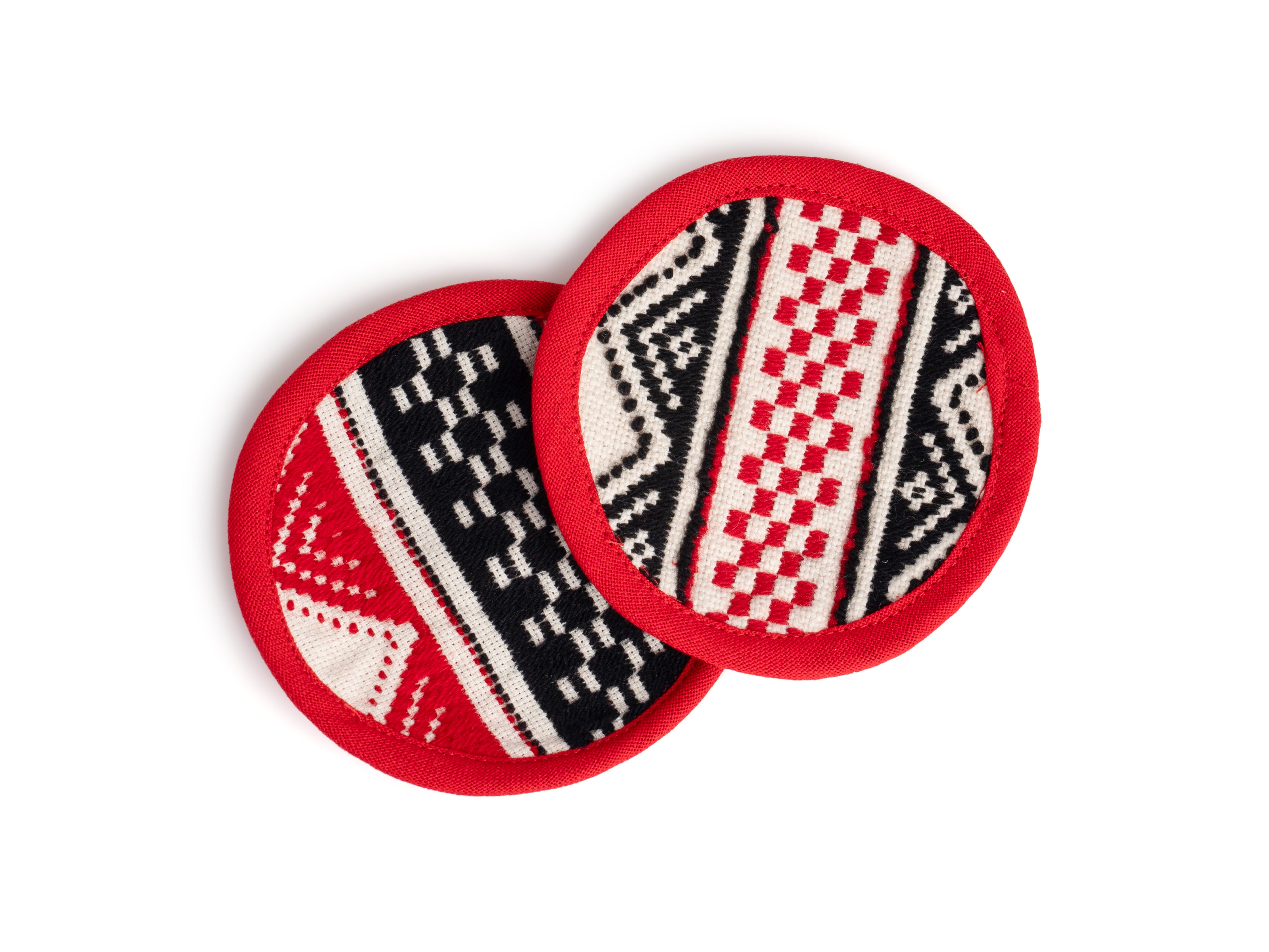 Toda Hand-Embroidered Round Coasters